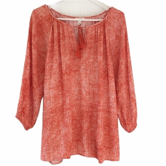 Soft Joie Legaspi Silk Print 3/4 SleeveTunic Top Size Small - Picture 1 of 11